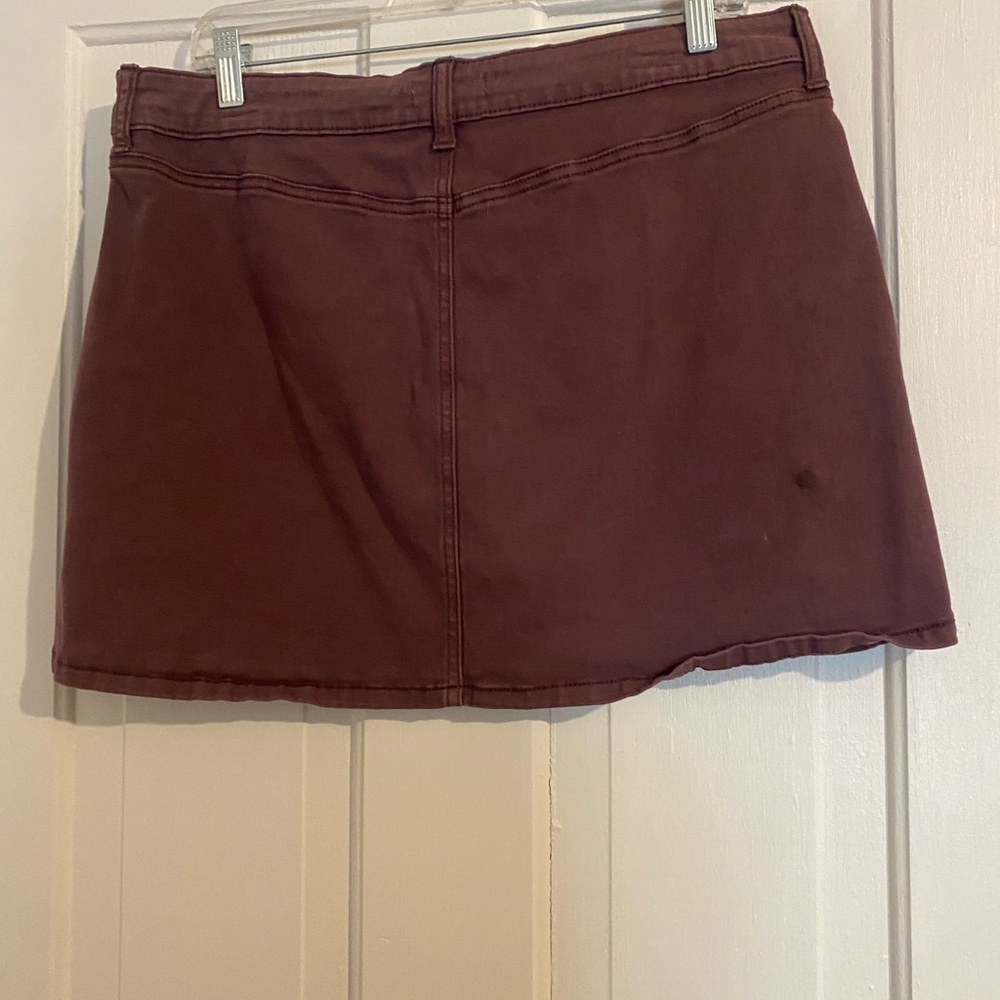 Button Front Mini Skirt - Picture 2 of 4